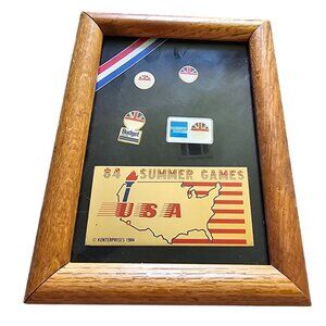 Great Britain Limited Edition Framed 1984 Olympic Pin Set Summer Games AS IS